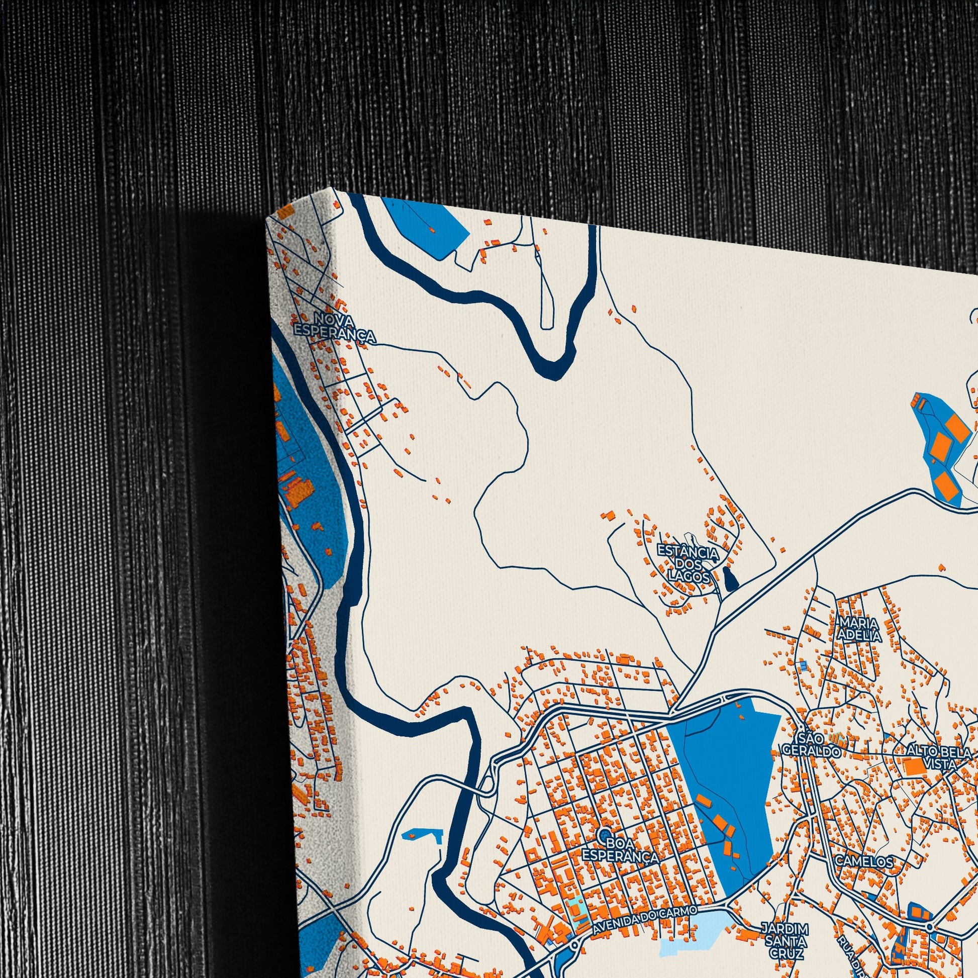 Santa Luzia Brazil Colorful City Map Canvas Print Detail