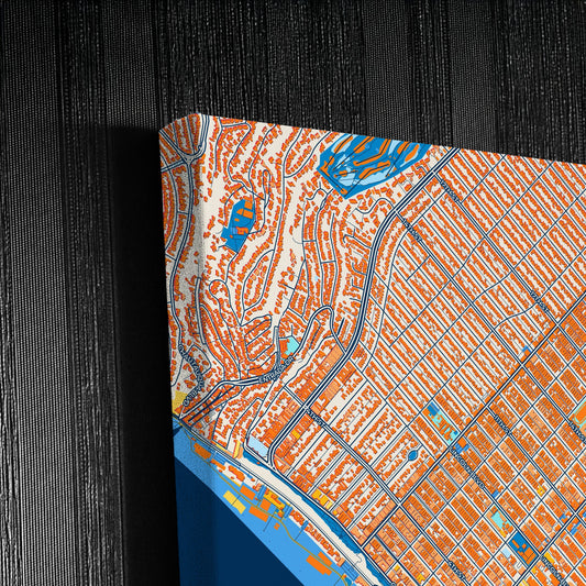 Santa Monica California Colorful City Map Canvas Print Detail