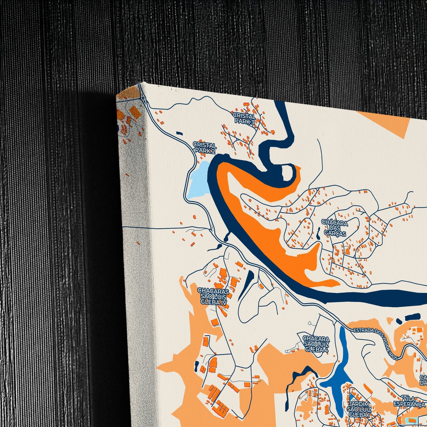 Santana De Parnaiba Brazil Colorful City Map Canvas Print Detail