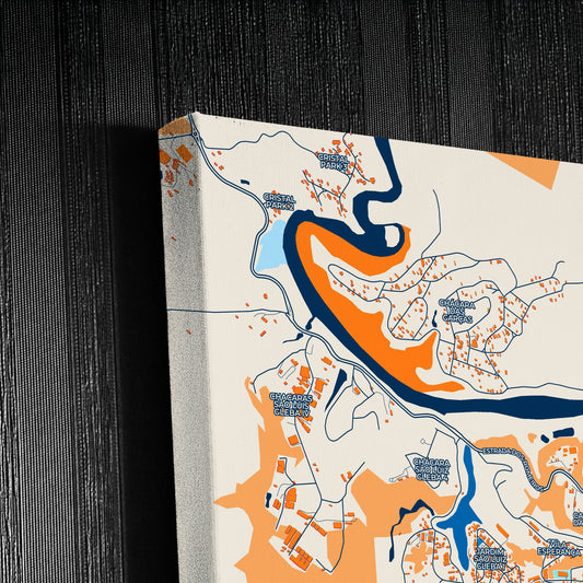 Santana De Parnaiba Brazil Colorful City Map Canvas Print Detail