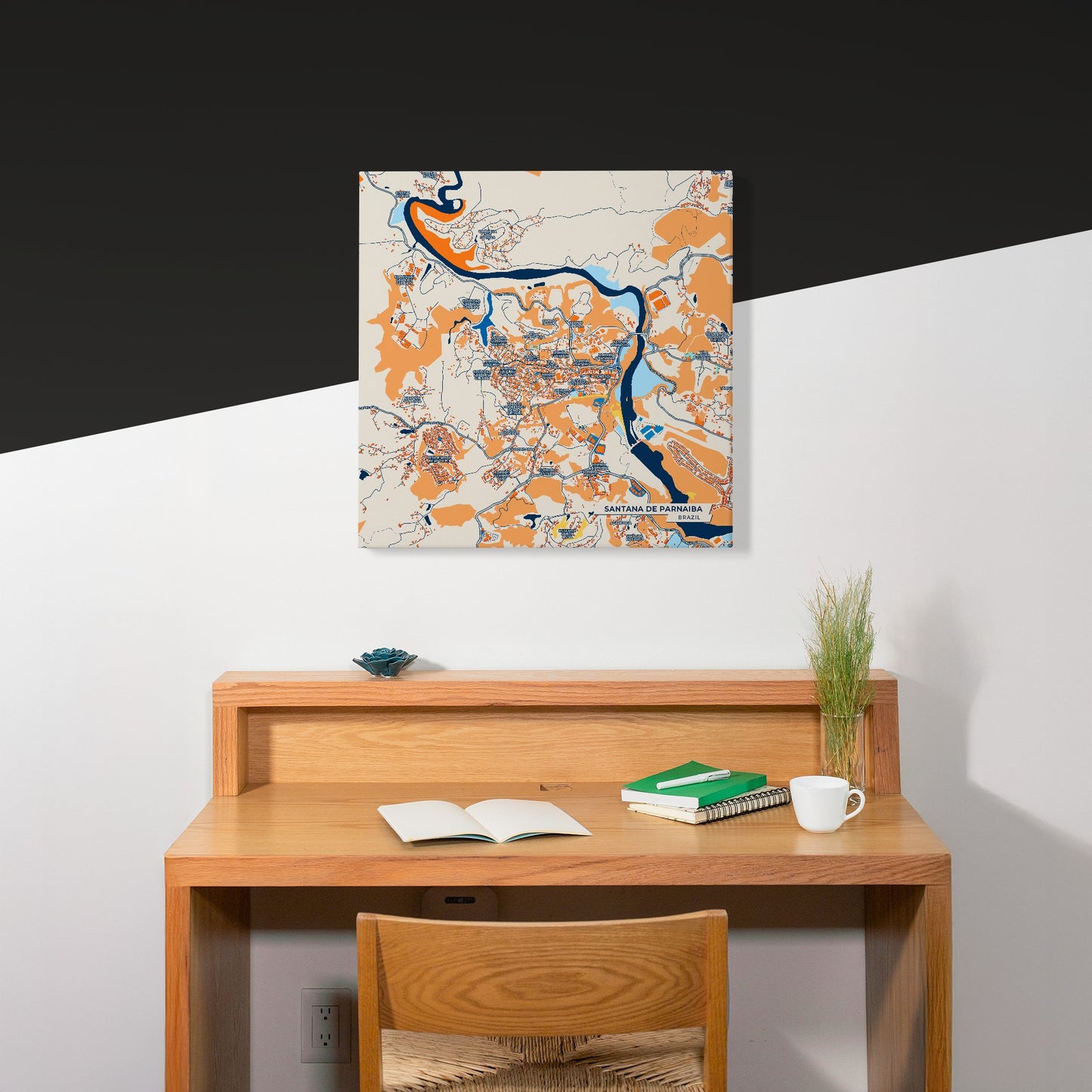 Santana De Parnaiba Brazil Colorful City Map Canvas Print Scene