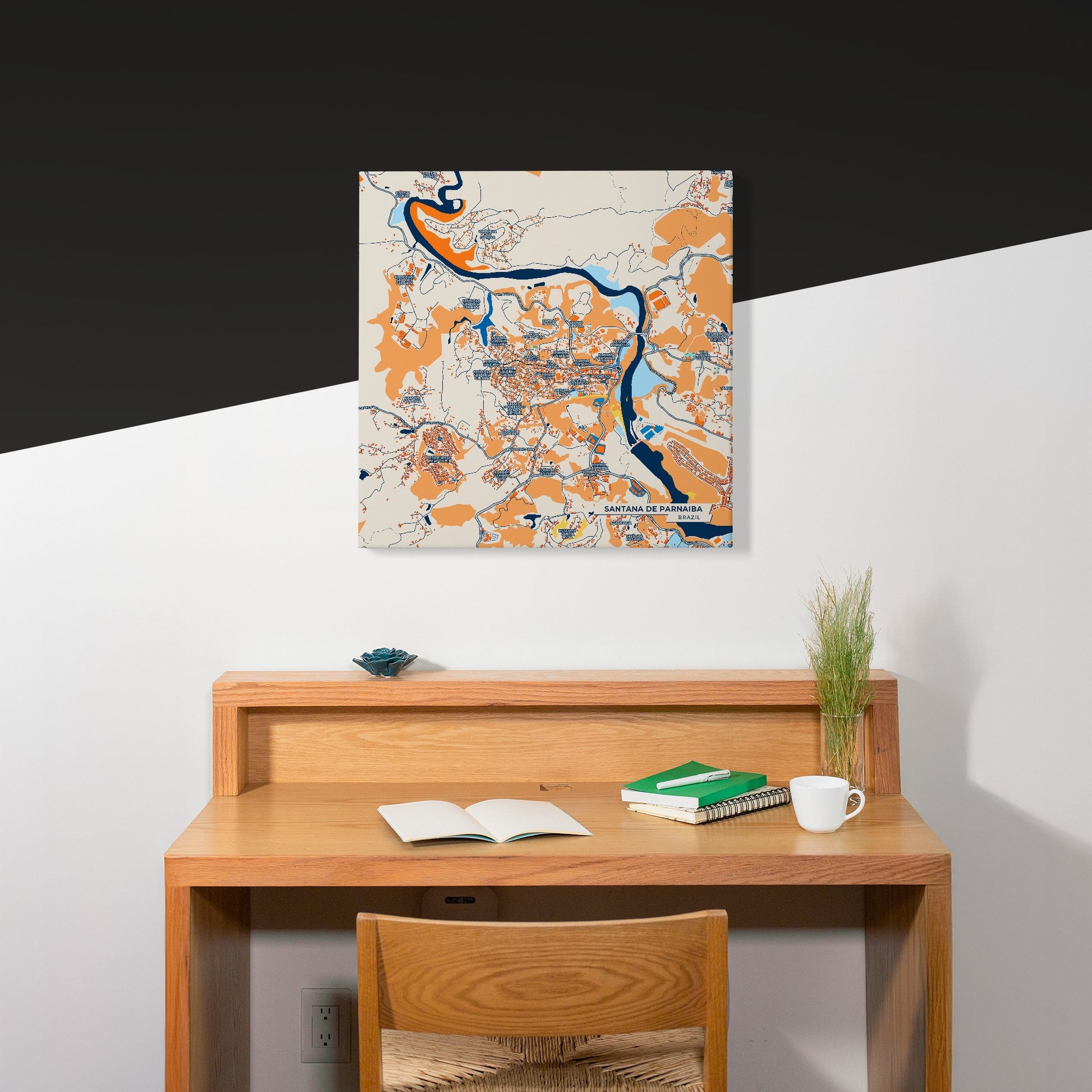 Santana De Parnaiba Brazil Colorful City Map Canvas Print Scene