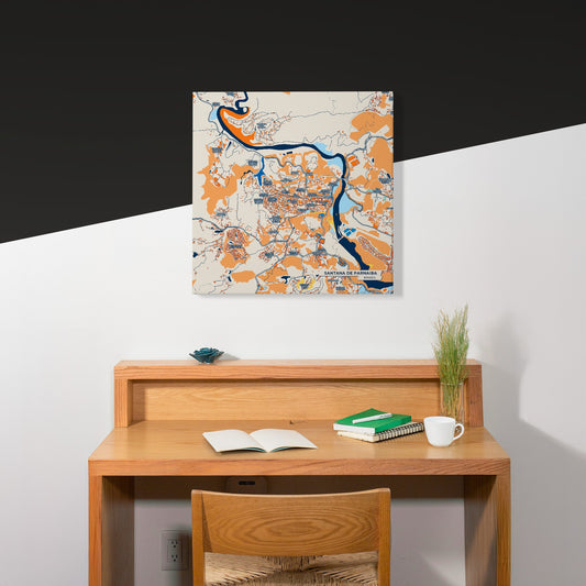 Santana De Parnaiba Brazil Colorful City Map Canvas Print Scene