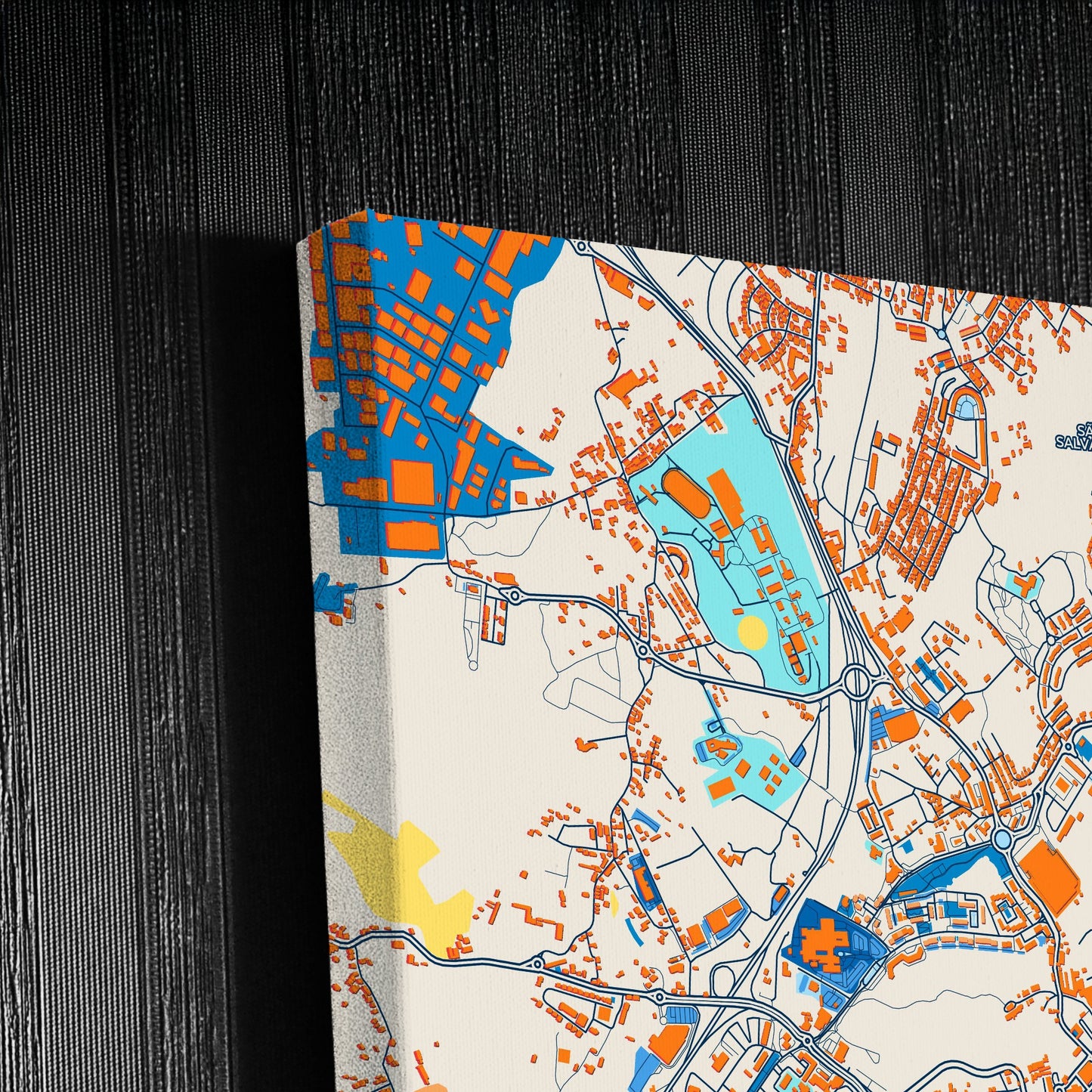 Santarém Portugal Colorful City Map Canvas Print Detail