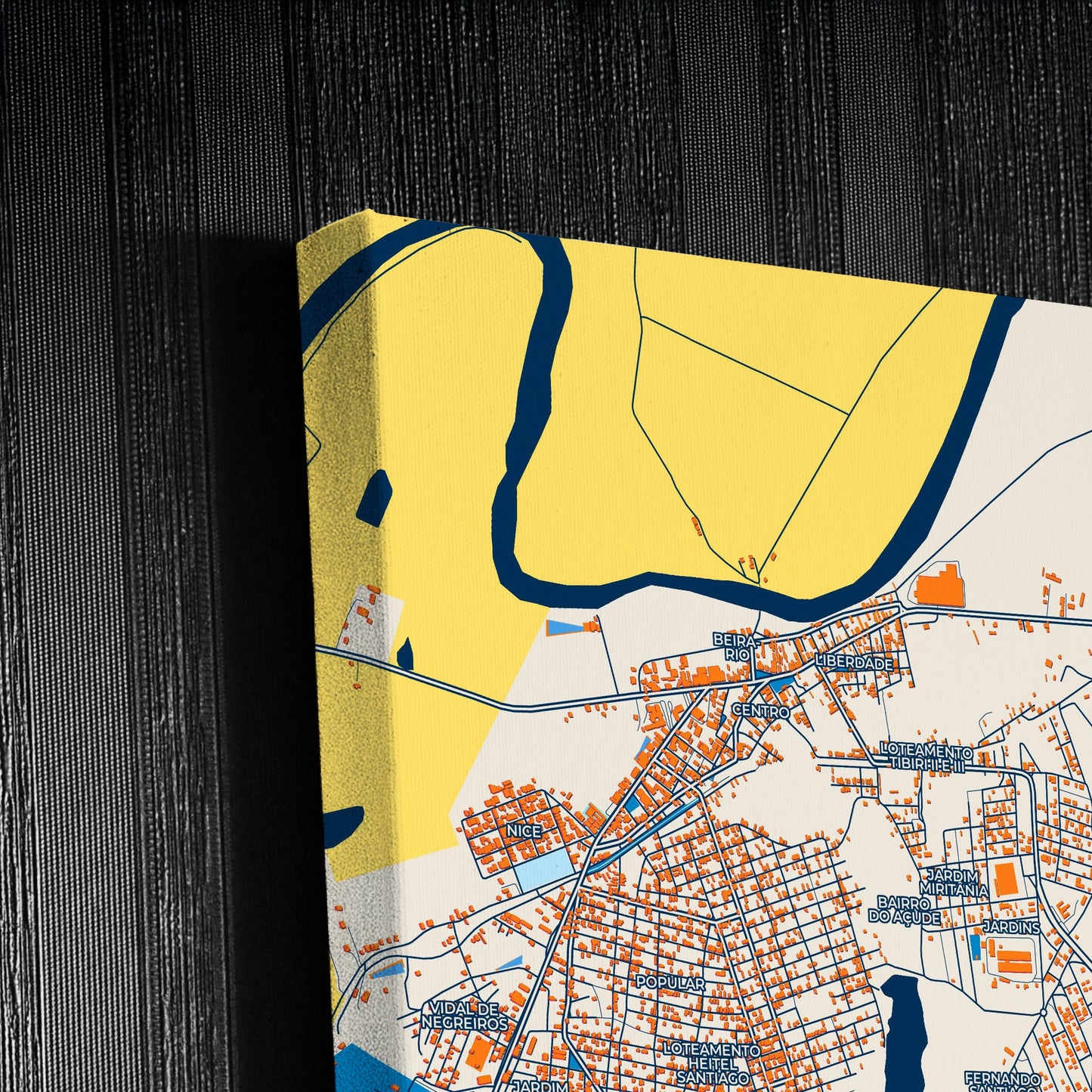 Santa Rita Brazil Colorful City Map Canvas Print Detail