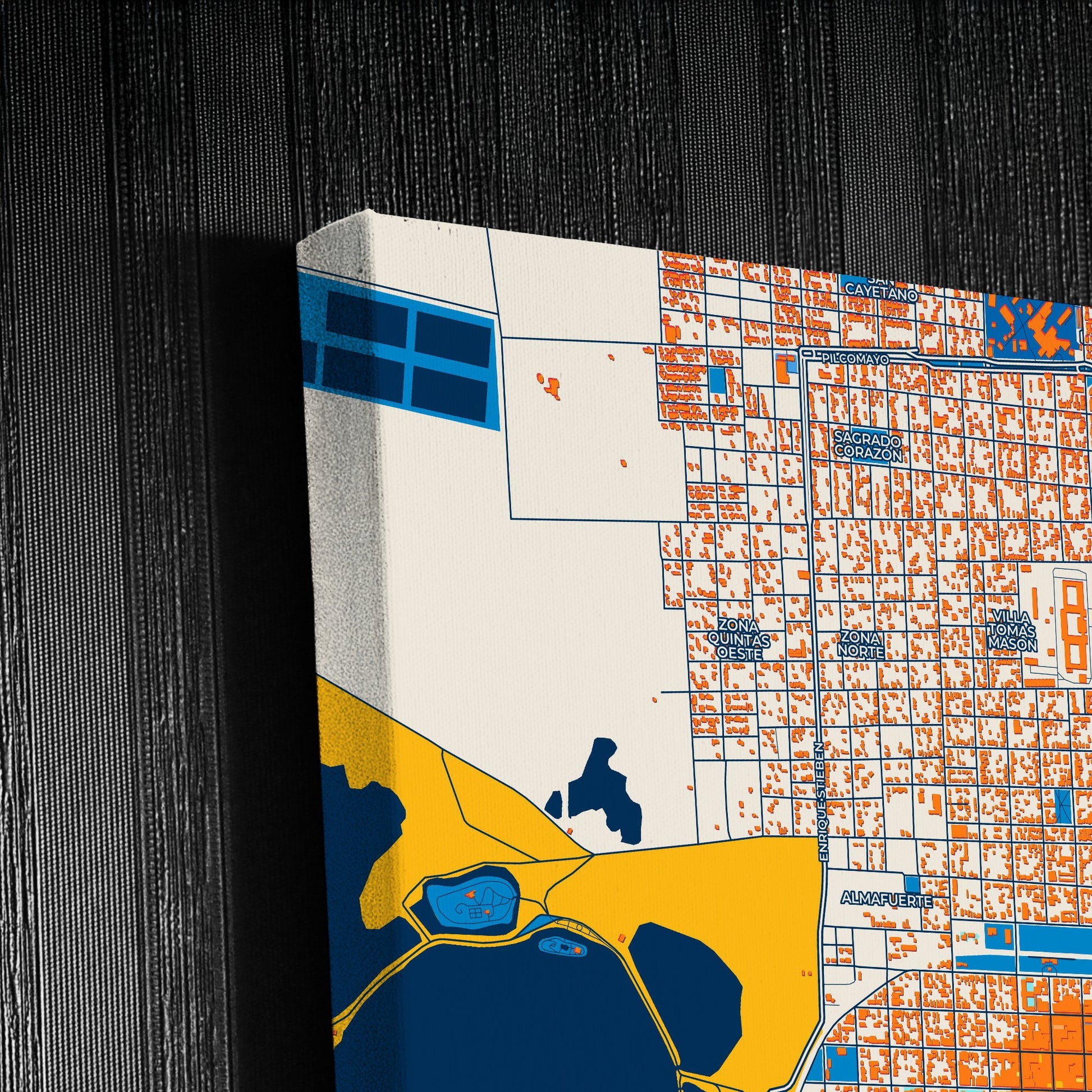 Santa Rosa Argentina Colorful City Map Canvas Print Detail