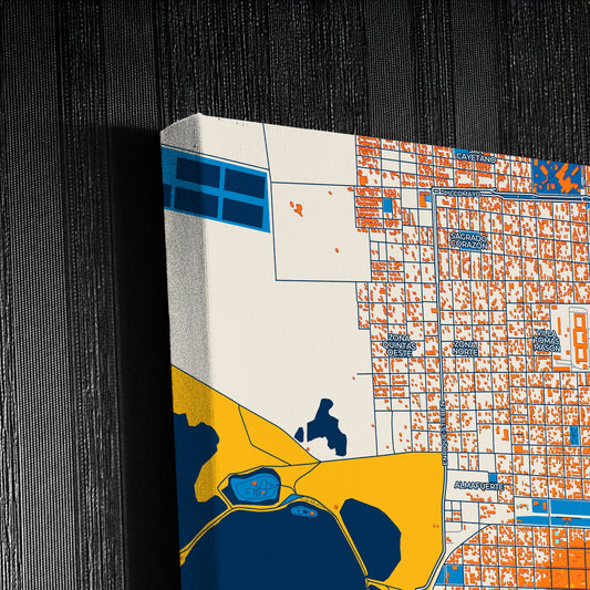 Santa Rosa Argentina Colorful City Map Canvas Print Detail