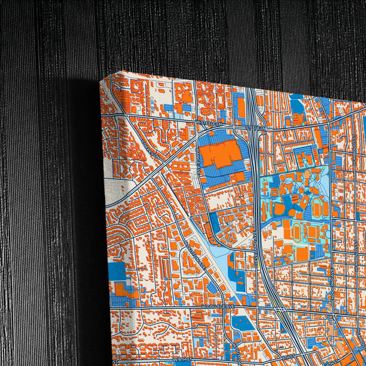 Santa Rosa California Colorful City Map Canvas Print Detail