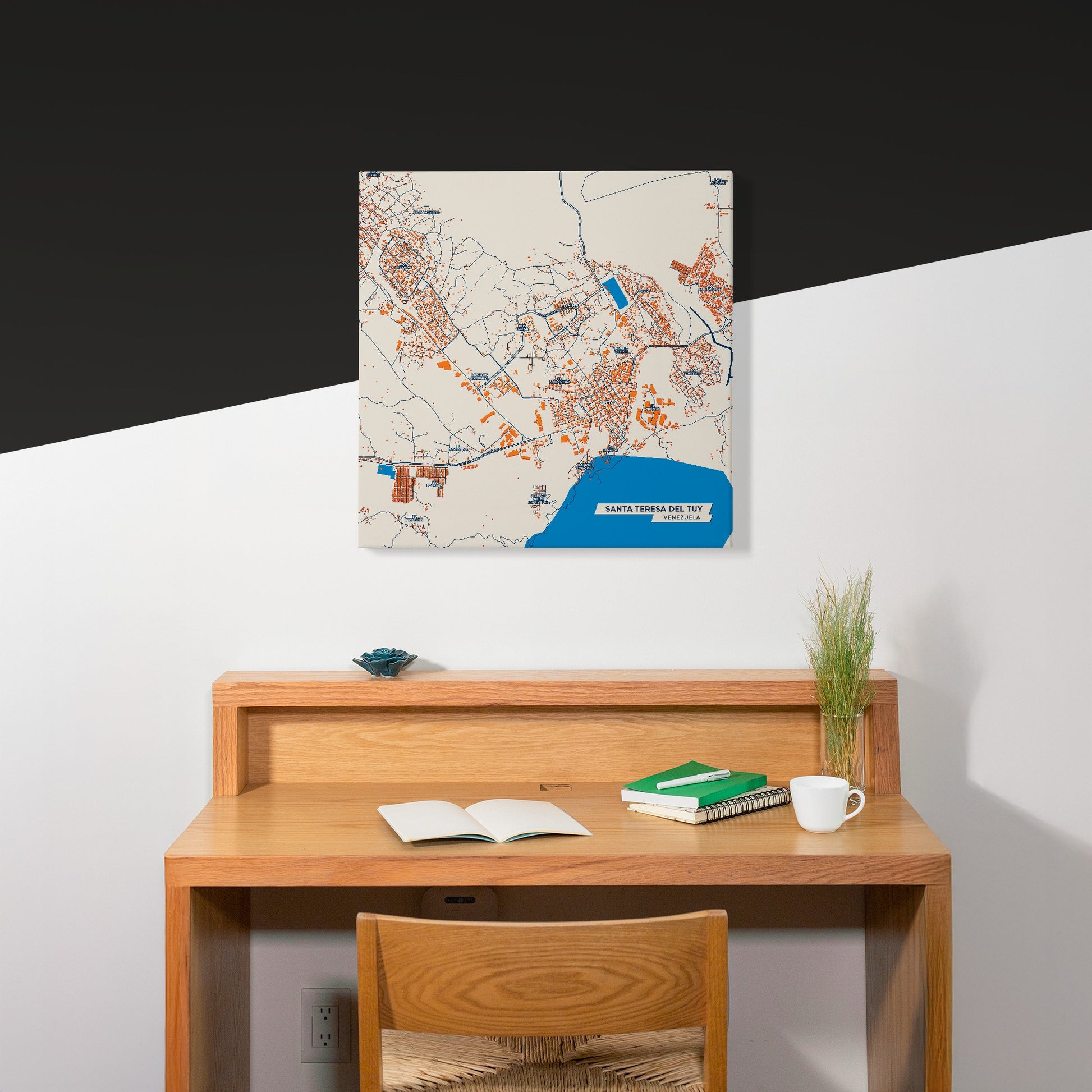 Santa Teresa Del Tuy Venezuela Colorful City Map Canvas Print Scene