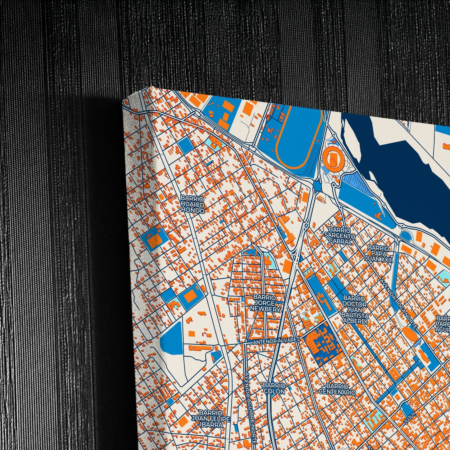 Santiago Del Estero Argentina Colorful City Map Canvas Print Detail