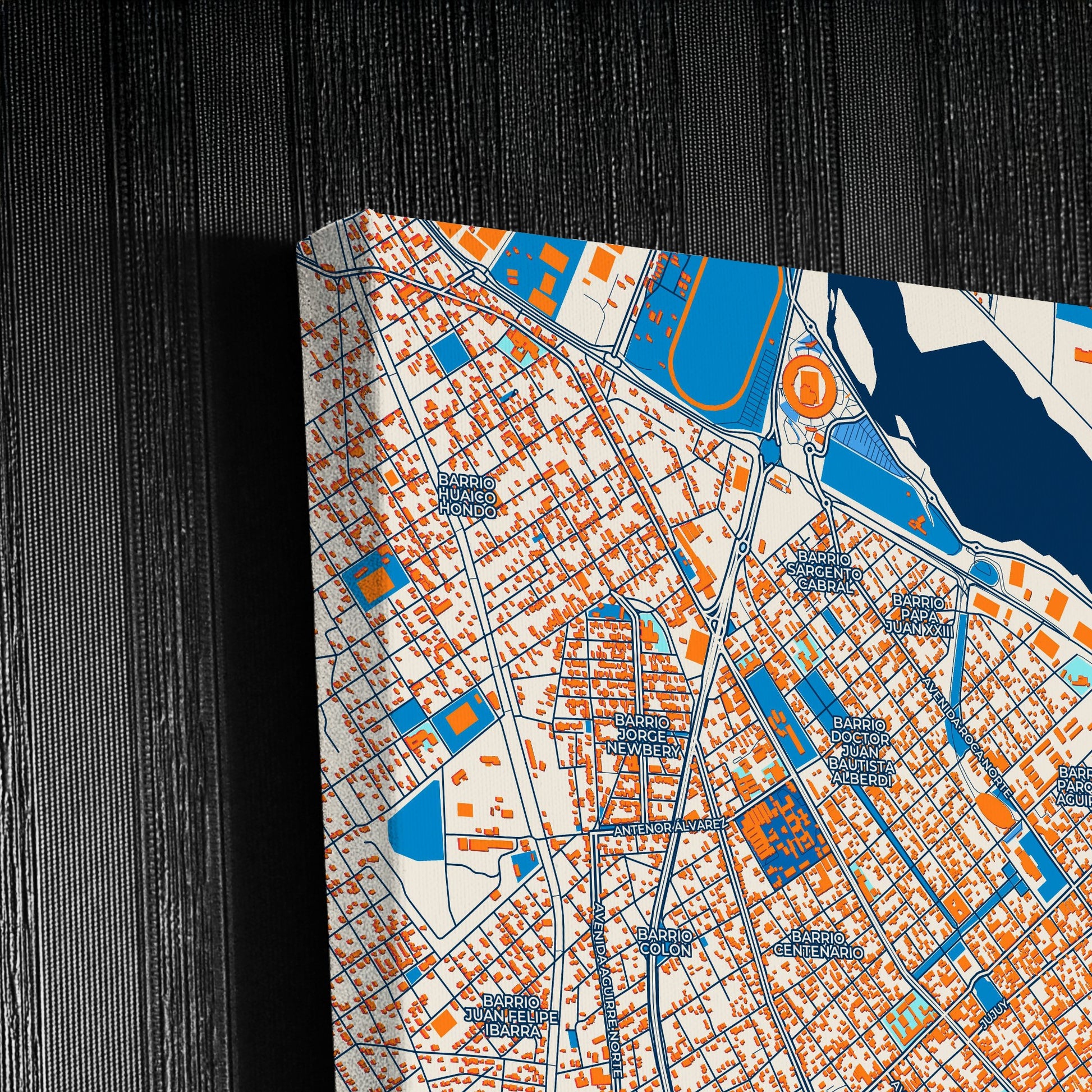 Santiago Del Estero Argentina Colorful City Map Canvas Print Detail