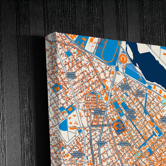 Santiago Del Estero Argentina Colorful City Map Canvas Print Detail