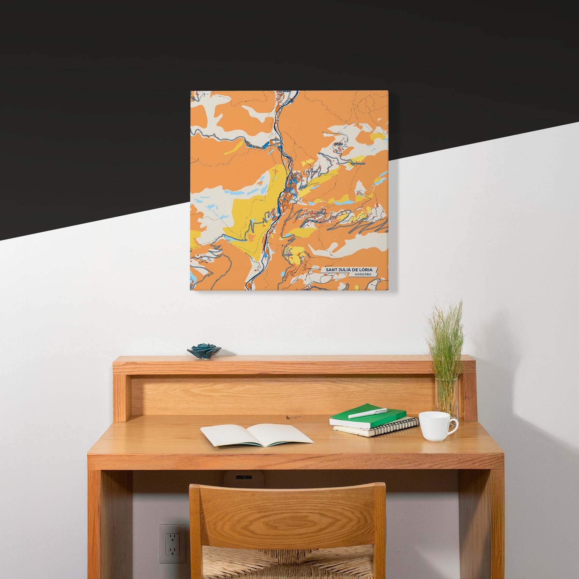 Sant Julià De Lòria Andorra Colorful City Map Canvas Print Scene