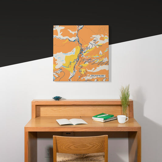 Sant Julià De Lòria Andorra Colorful City Map Canvas Print Scene