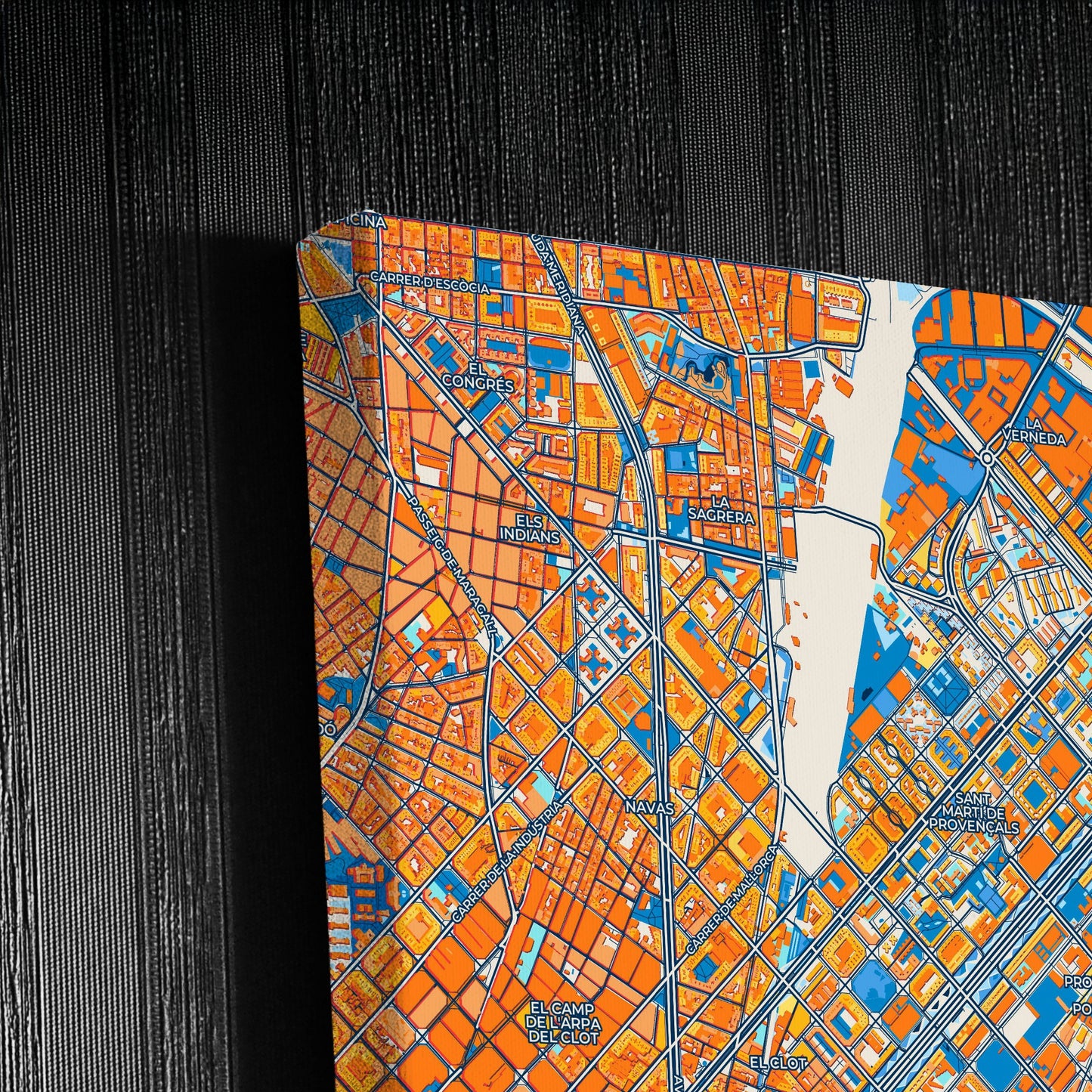 Sant Martí Spain Colorful City Map Canvas Print Detail