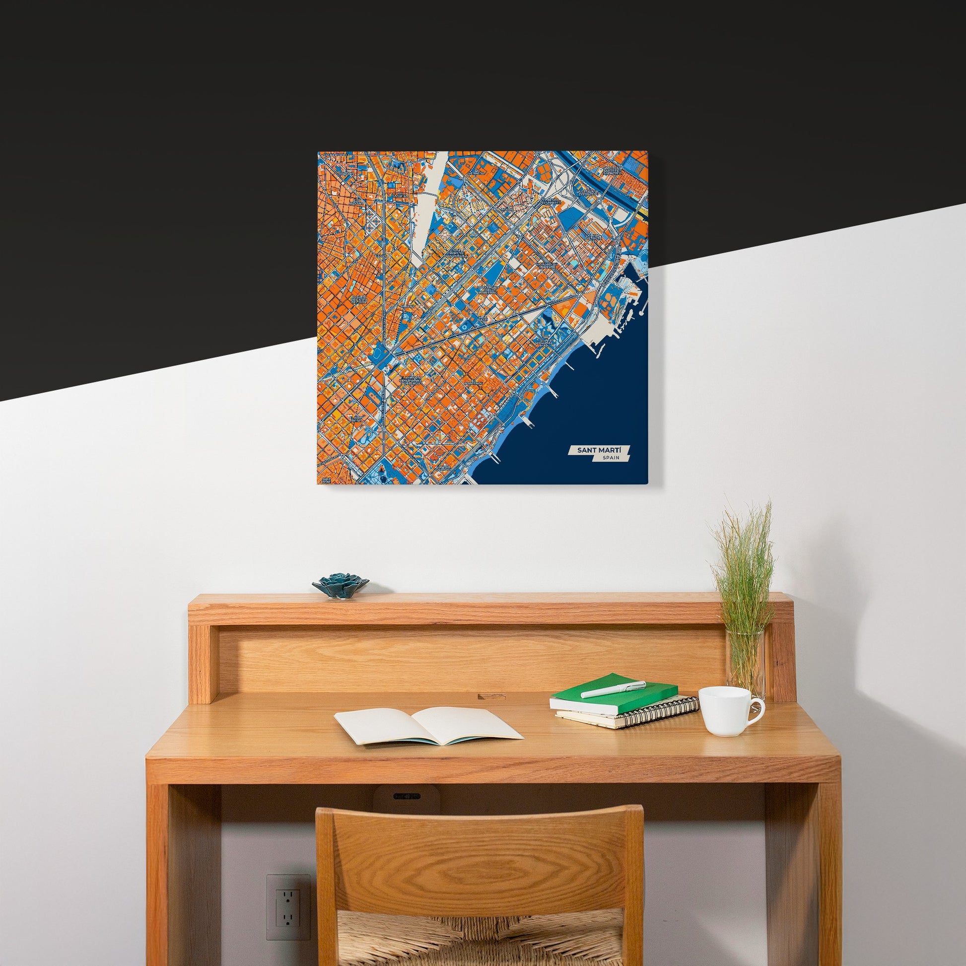Sant Martí Spain Colorful City Map Canvas Print Scene