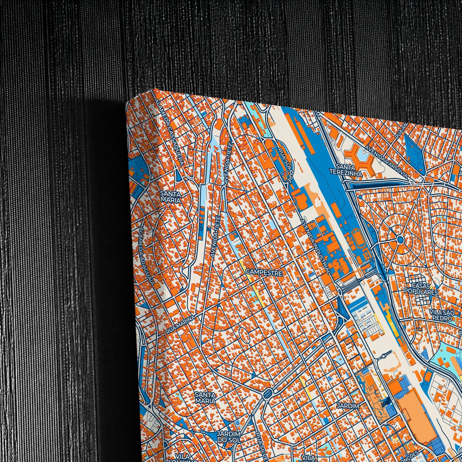 Santo Andre Brazil Colorful City Map Canvas Print Detail