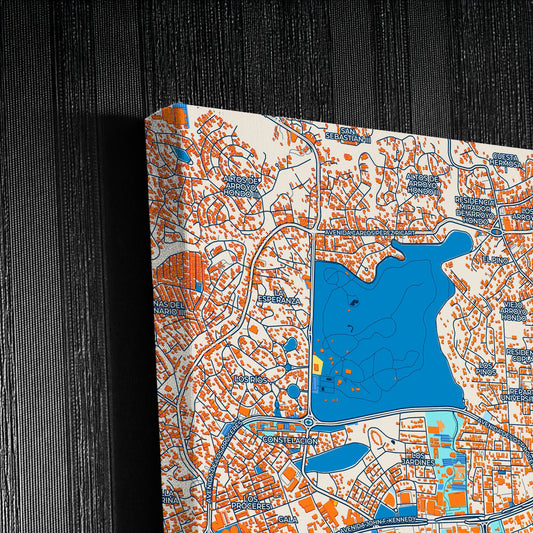 Santo Domingo Dominican Republic Colorful City Map Canvas Print Detail