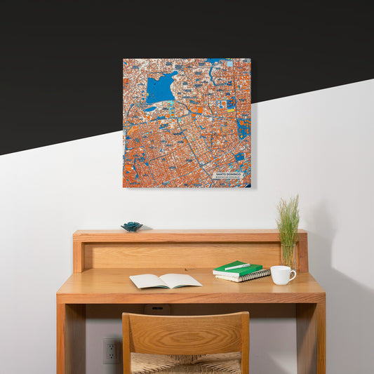 Santo Domingo Dominican Republic Colorful City Map Canvas Print Scene