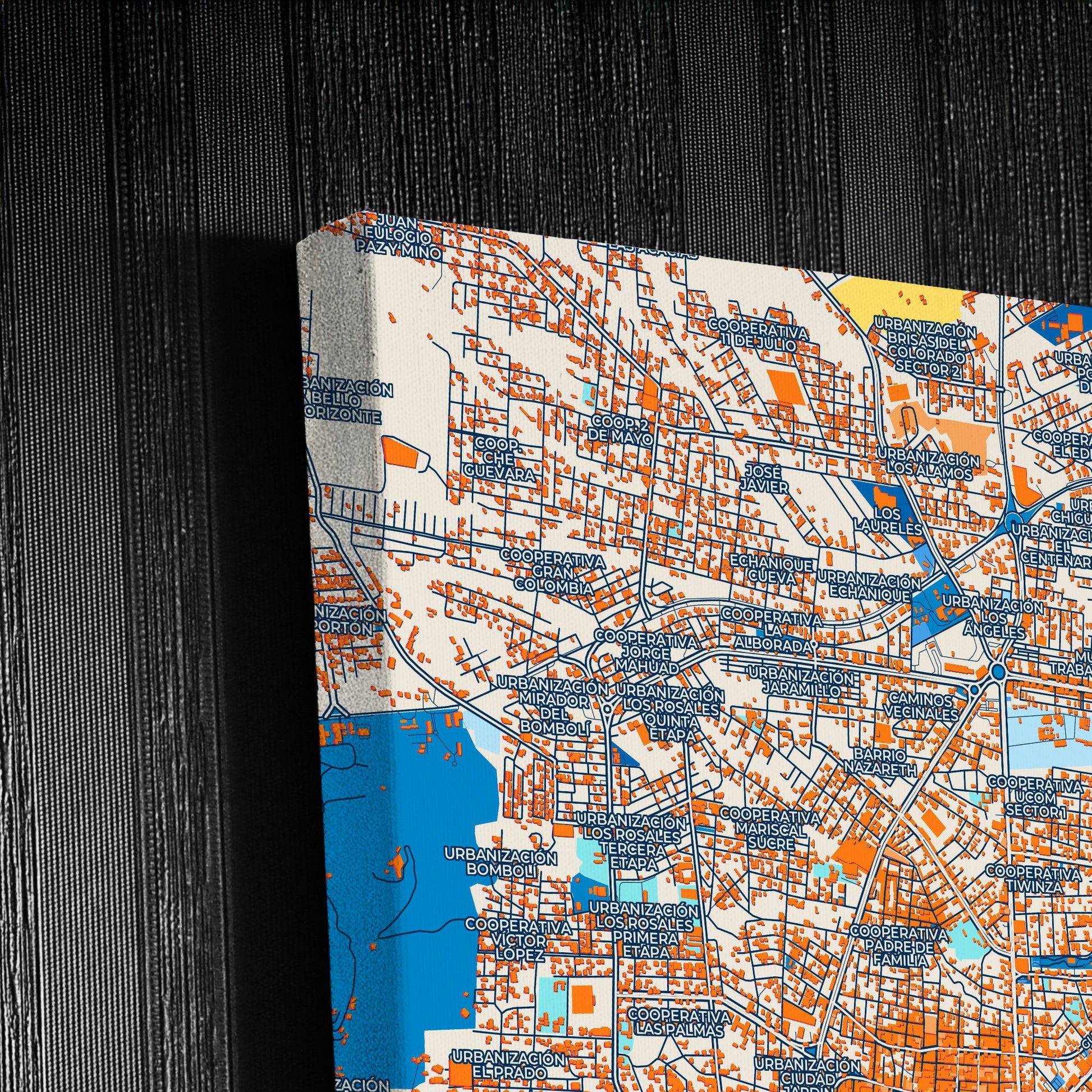 Santo Domingo De Los Colorados Ecuador Colorful City Map Canvas Print Detail