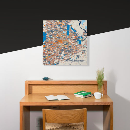 Santo Domingo De Los Colorados Ecuador Colorful City Map Canvas Print Scene