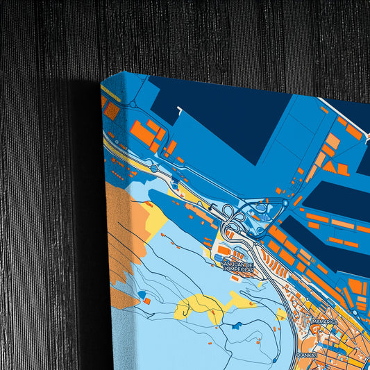 Santurtzi Spain Colorful City Map Canvas Print Detail