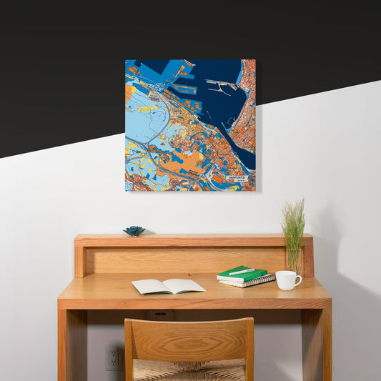 Santurtzi Spain Colorful City Map Canvas Print Scene