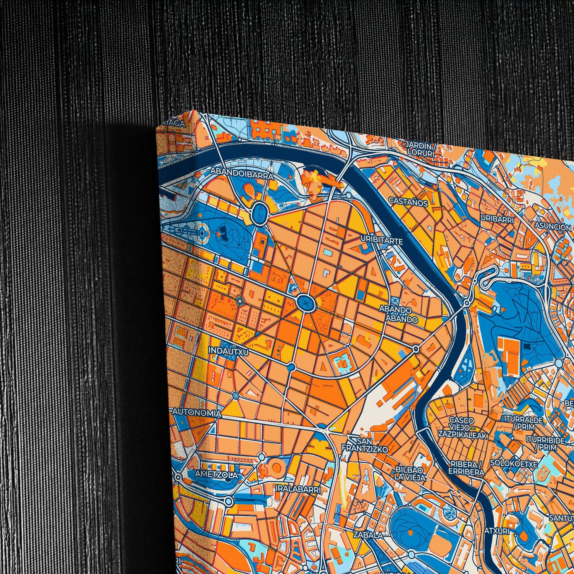 Santutxu Spain Colorful City Map Canvas Print Detail