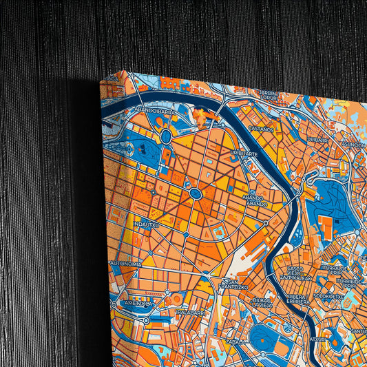 Santutxu Spain Colorful City Map Canvas Print Detail