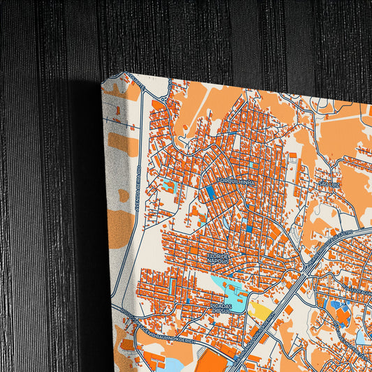 Sao Jose Brazil Colorful City Map Canvas Print Detail