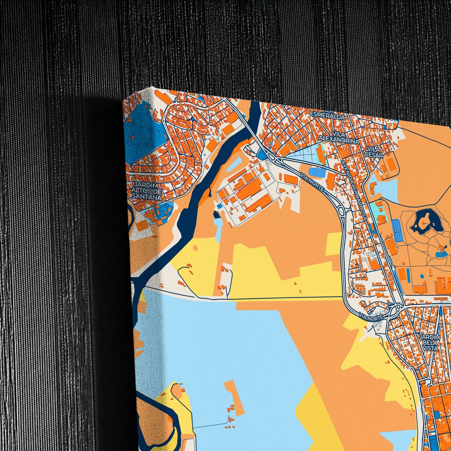Sao Jose Dos Campos Brazil Colorful City Map Canvas Print Detail
