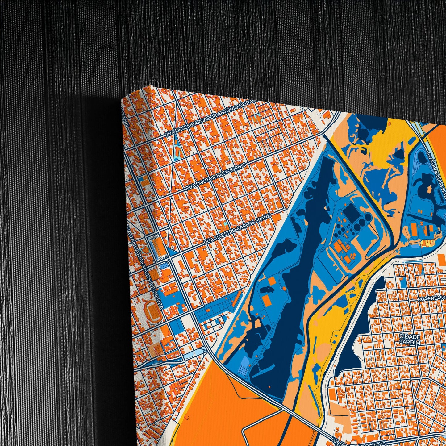 Sao Jose Dos Pinhais Brazil Colorful City Map Canvas Print Detail