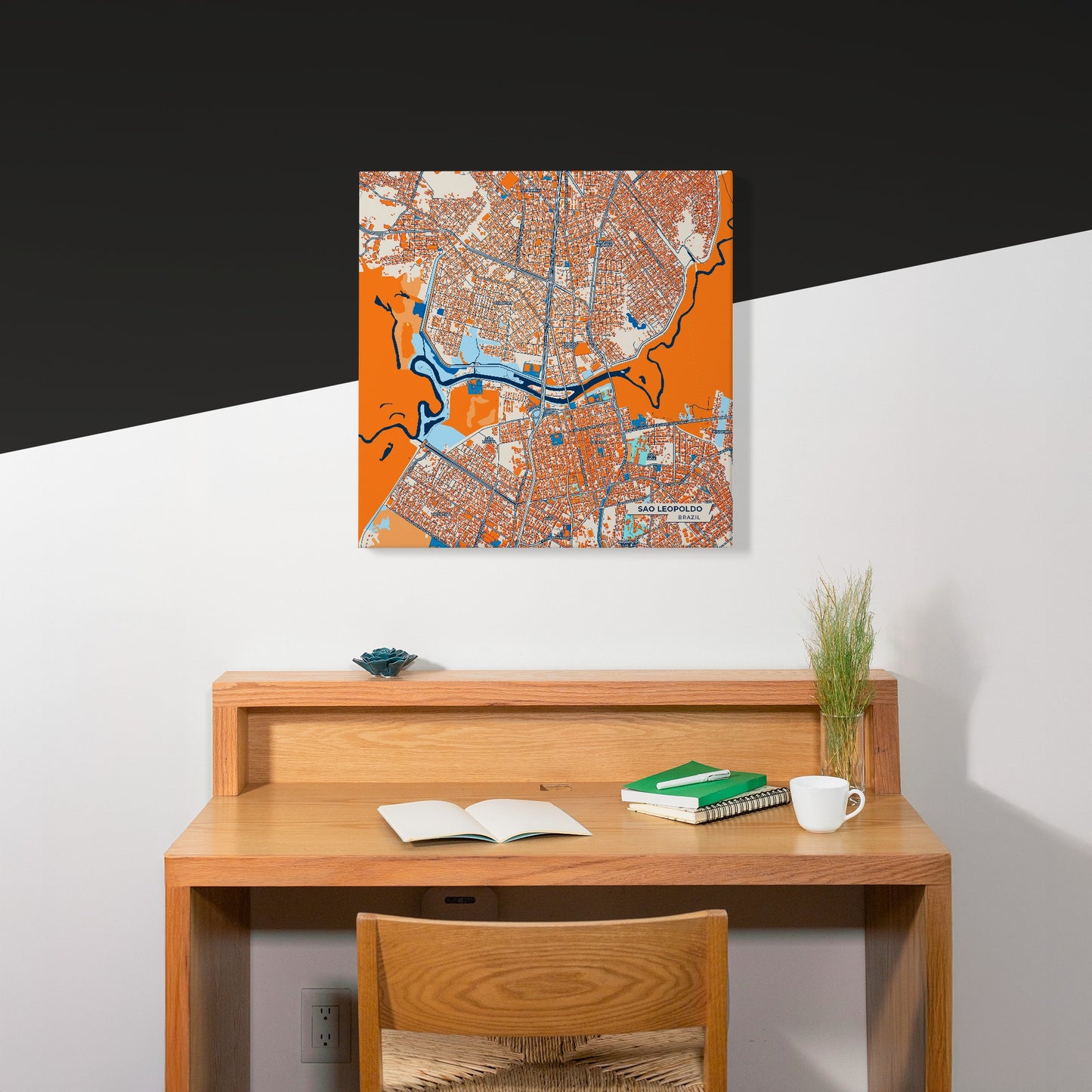 Sao Leopoldo Brazil Colorful City Map Canvas Print Scene