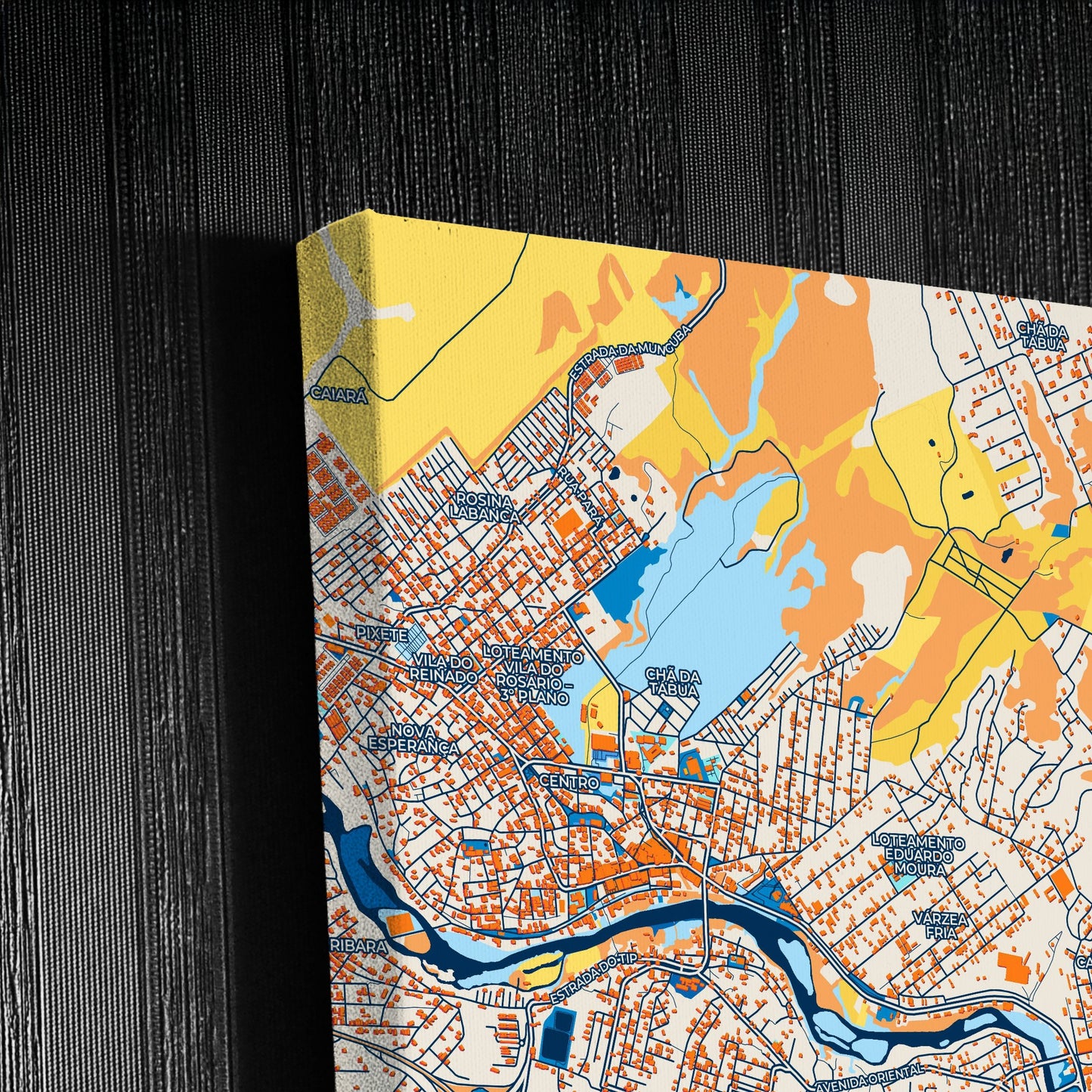 Sao Lourenco Da Mata Brazil Colorful City Map Canvas Print Detail