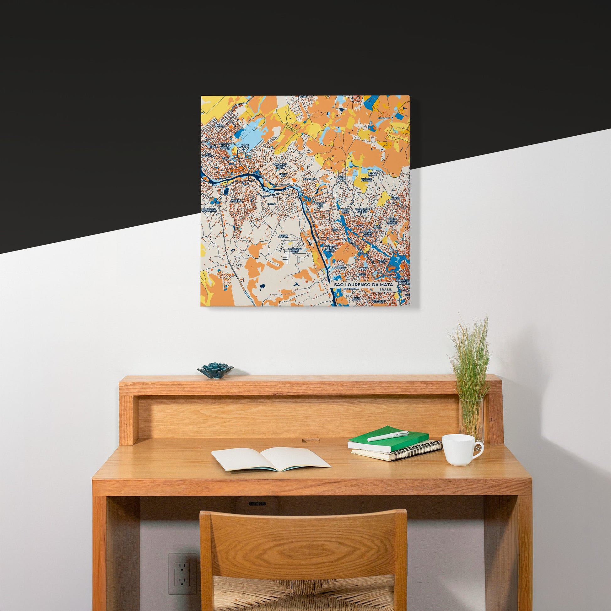 Sao Lourenco Da Mata Brazil Colorful City Map Canvas Print Scene