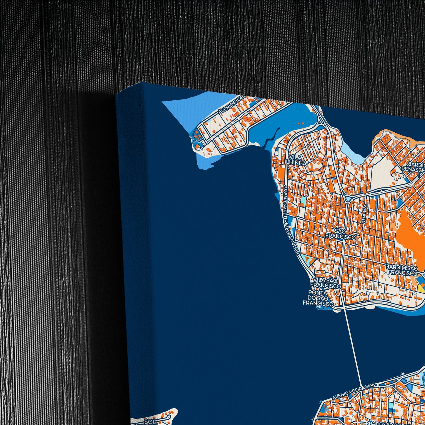 Sao Luis Brazil Colorful City Map Canvas Print Detail