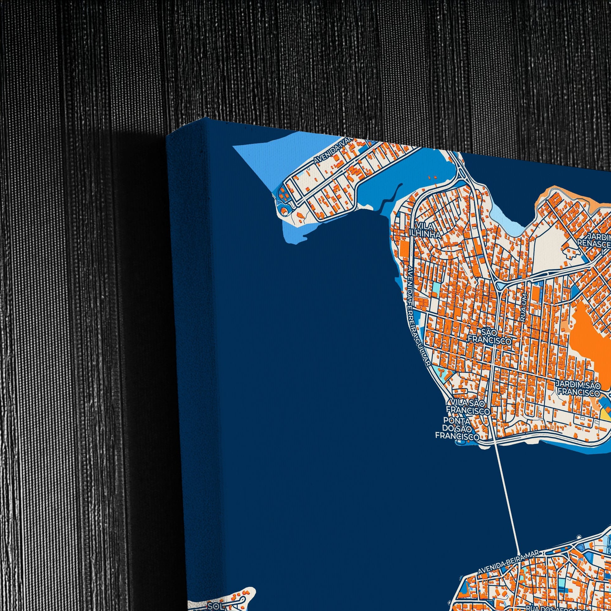 Sao Luis Brazil Colorful City Map Canvas Print Detail