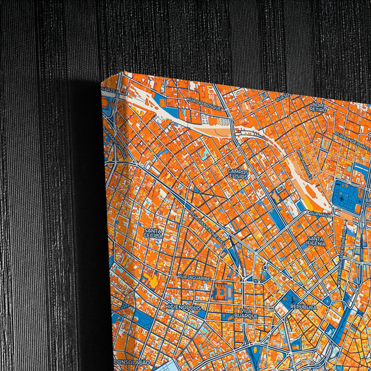 Sao Paulo Brazil Colorful City Map Canvas Print Detail