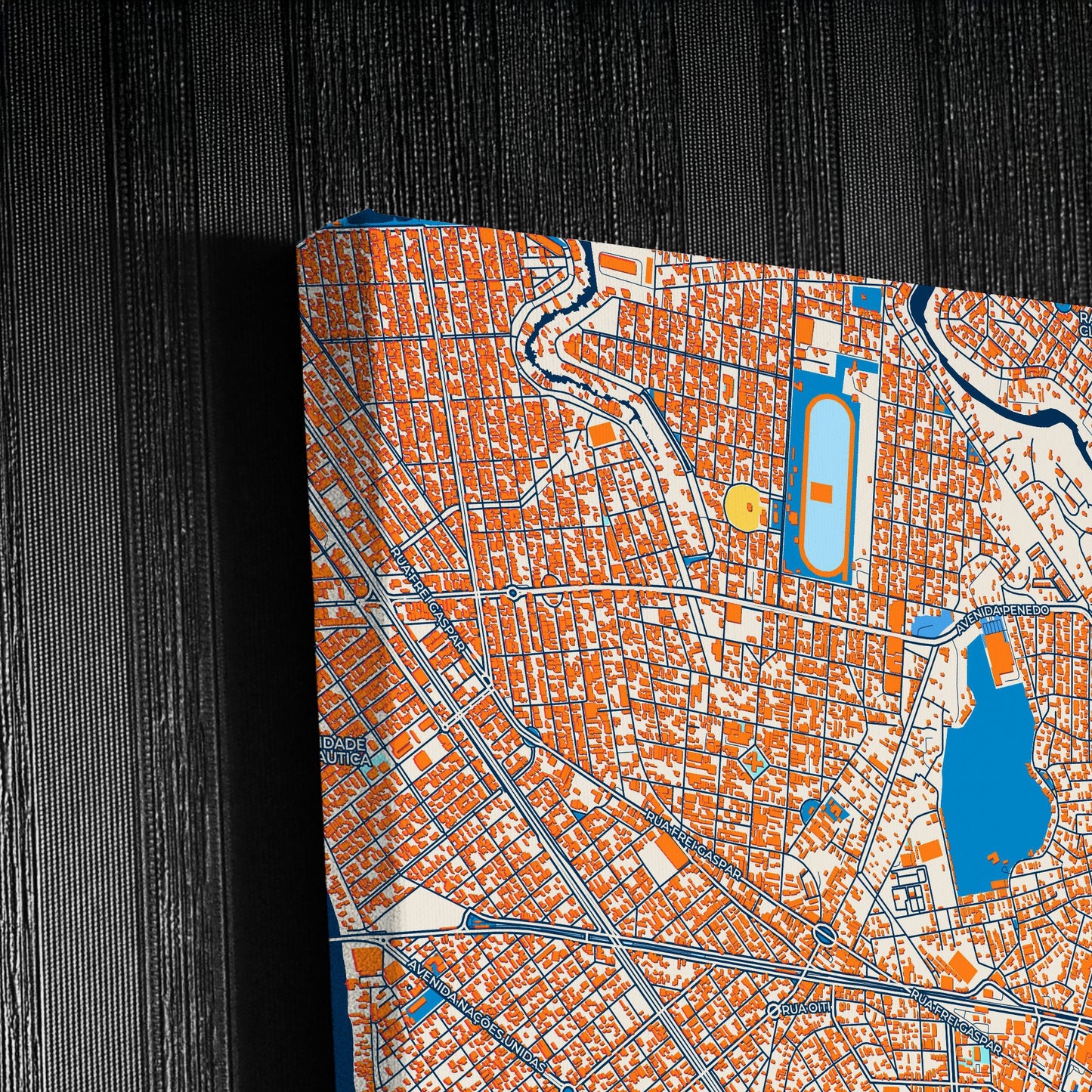 Sao Vicente Brazil Colorful City Map Canvas Print Detail