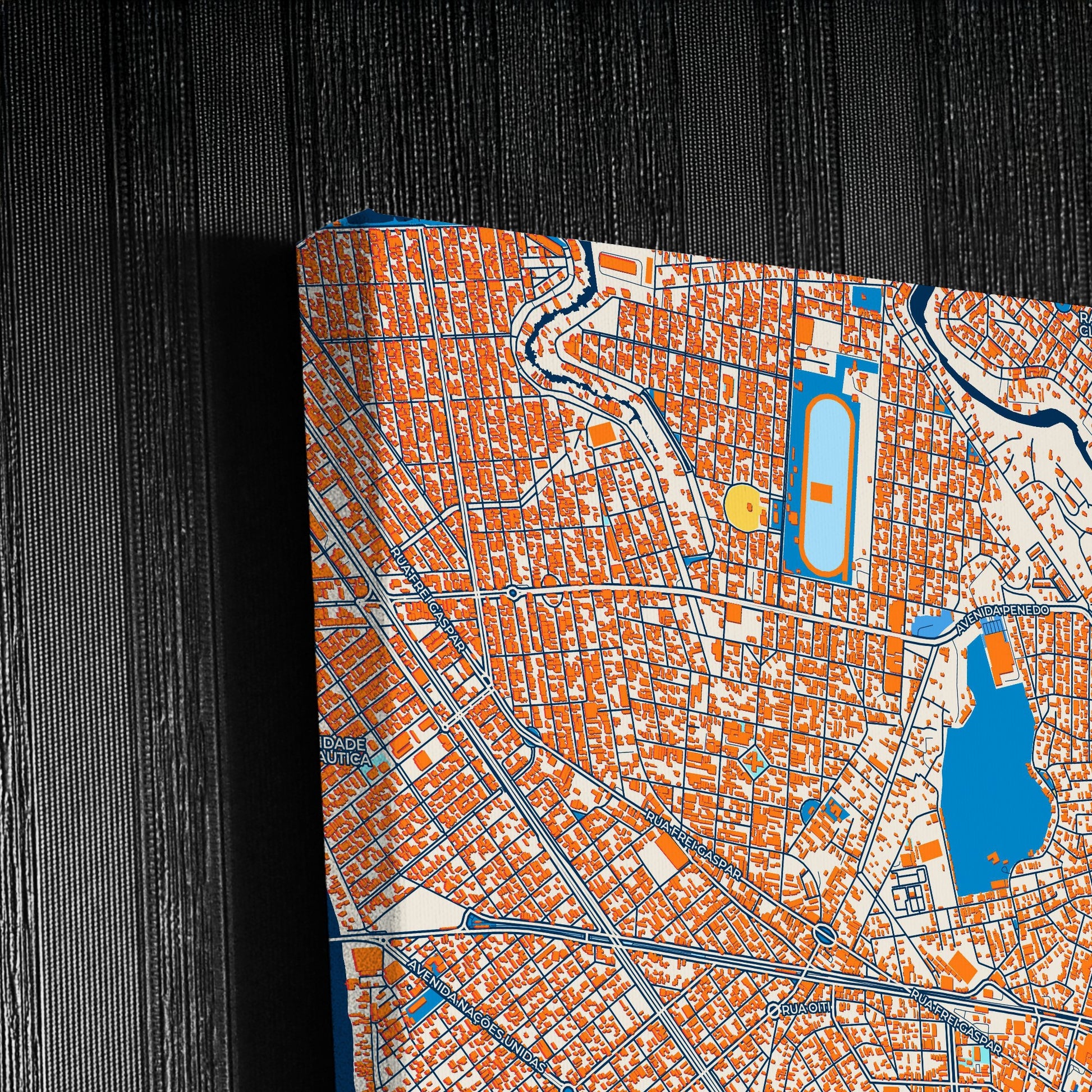 Sao Vicente Brazil Colorful City Map Canvas Print Detail