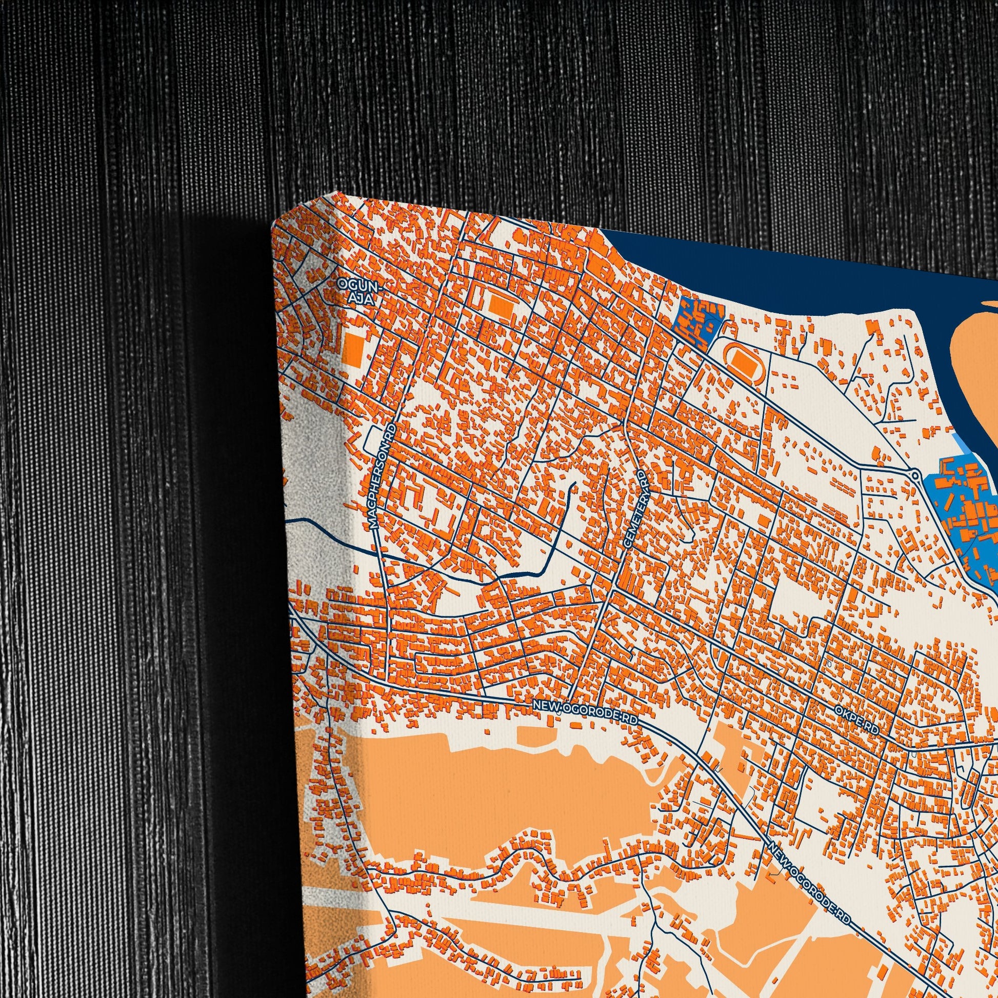 Sapele Nigeria Colorful City Map Canvas Print Detail
