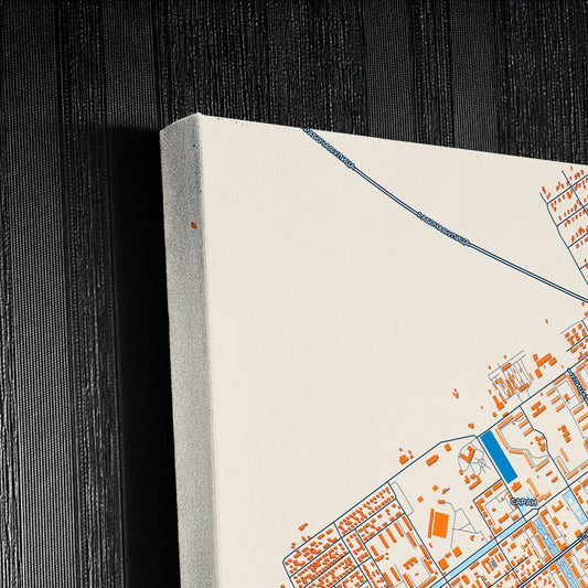 Saran Kazakhstan Colorful City Map Canvas Print Detail