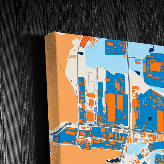 Саранск Russia Colorful City Map Canvas Print Detail