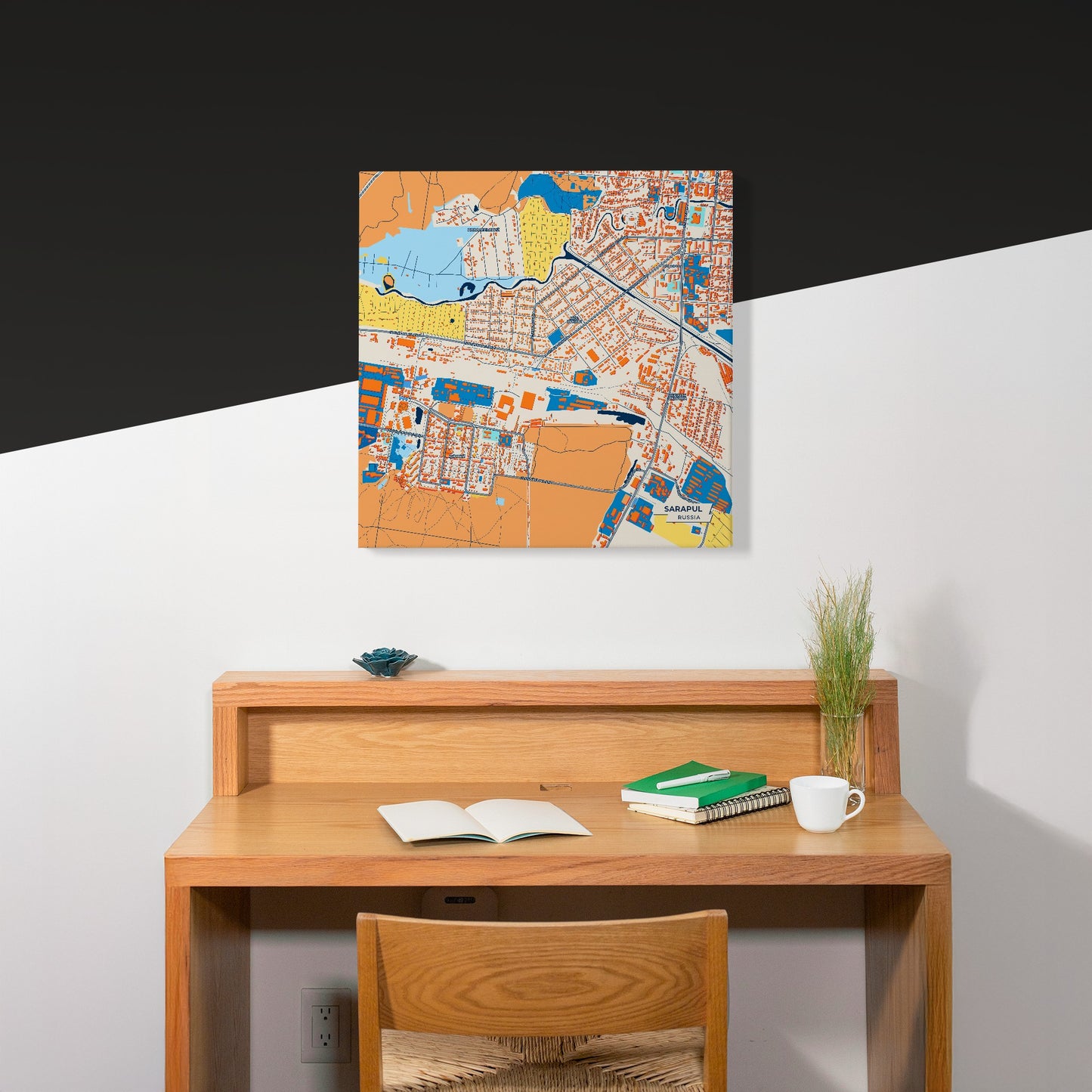 Сарапул Russia Colorful City Map Canvas Print Scene