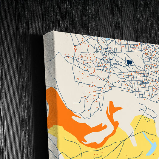 Sarh Chad Colorful City Map Canvas Print Detail