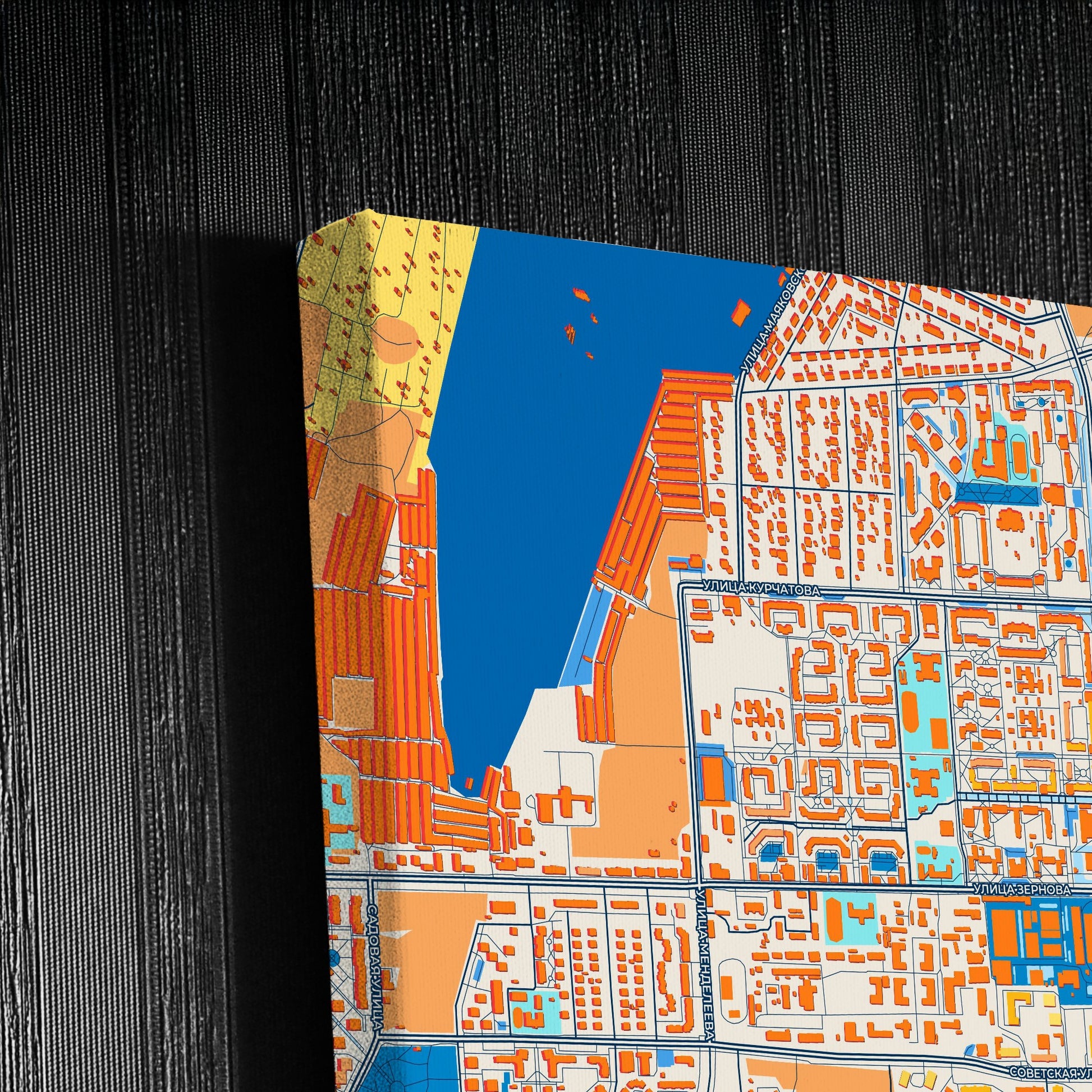 Саров Russia Colorful City Map Canvas Print Detail