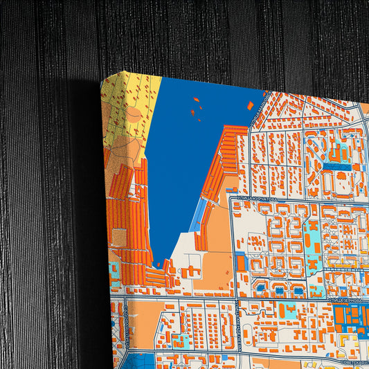 Саров Russia Colorful City Map Canvas Print Detail