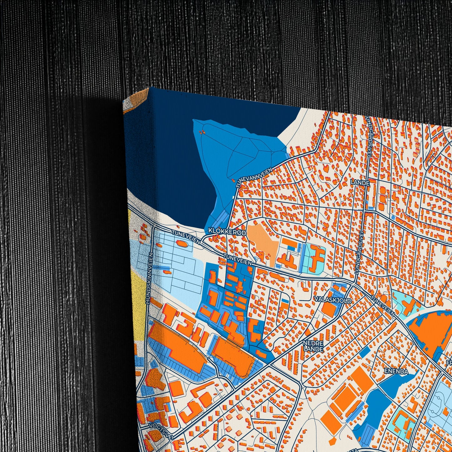 Sarpsborg Norway Colorful City Map Canvas Print Detail