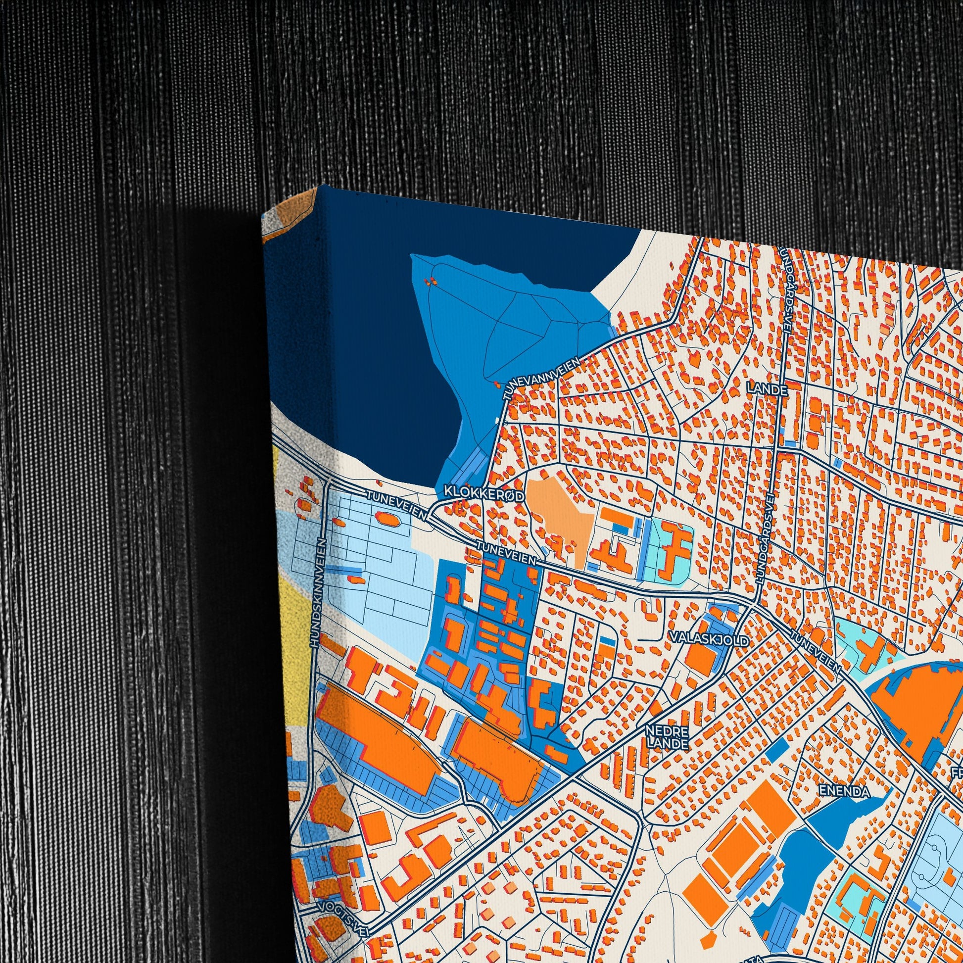 Sarpsborg Norway Colorful City Map Canvas Print Detail