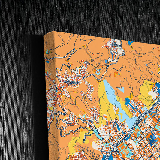 Sarrià-Sant Gervasi Spain Colorful City Map Canvas Print Detail